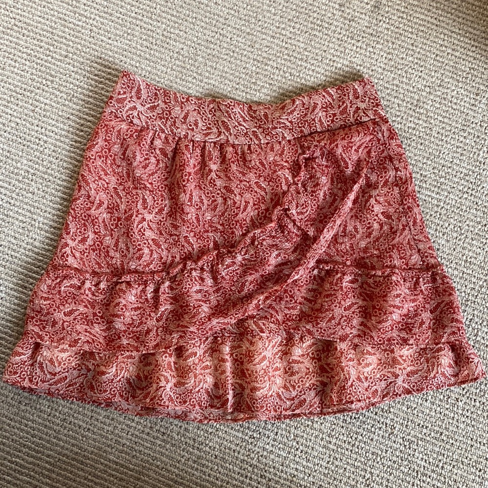 Sezane Mini Skirt Kashmir Print Red